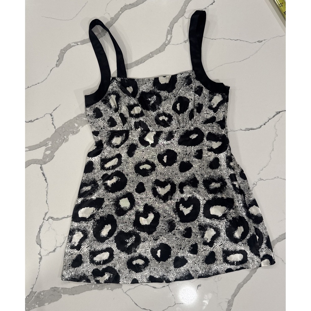 Mac and Jac Leopard Black And Cream 90s Going Out Top